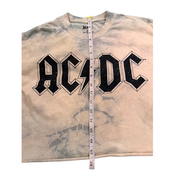 AC/DC Tye Dye Cropped Cotton Concert T-Shirt, size S/M - Picture 3 of 6